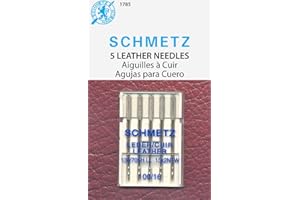 SCHMETZ Leather Sewing Machine Needles – Heavy Duty Specialty Supplies, Size 100/16, 5-Needle Cards, Pack of 1