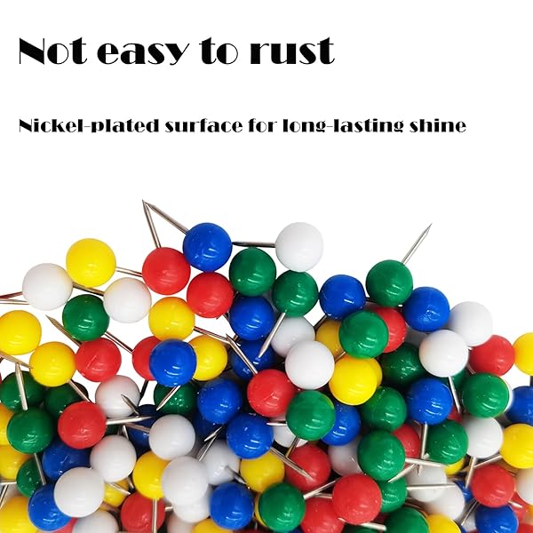 350 PCS PUSH PINS FOR BULLETIN BOARD,COLORED BALL HEADS THUMB TACKS WITH STORAGE BOX,PUSHPINS FOR TRAVEL MAP OR HOME OFFICE BULLETIN CORK BOARD (5 COLORS).