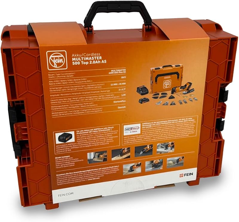 Multimaster AMM 500 Plus Top 2.0 Ah AS, con 30 accessori per lavori di ristrutturazione e rinnovo, compatibile con AMPShare/BOSCH 18V, con caricabatteria GAL 1880 e 2 batterie Li-Ion 18V/2Ah