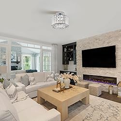 BUXVRCS Crystal Ceiling Light Fixture - Semi Flush