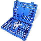 Thorstone 46pcs Harmonic Balancer Puller Set, Steering Wheel Puller, Blue | Reinforced heavy-duty steering wheel flywheel crankshaft pulley puller tool kit with 30 bolts