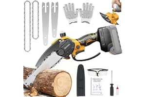 Mini Chainsaw Cordless Brushless for Dewalt 20V Max Battery, 2-in-1 Electric Handheld Chainsaw for Wood Cutting Household and