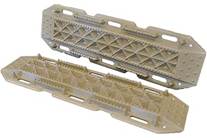 MAXSA INNOVATIONS Maxsa 20333-CB Heavy-Duty Escaper Buddy Traction Mats for Off-Road Mud, Sand, & Snow Vehicle Extraction, Bendable, Unbreakable, Coyote Brown, 2 Pack