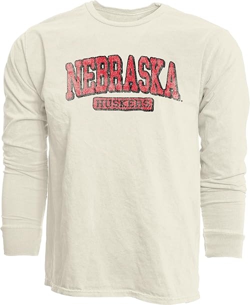 Blue 84 Standard NCAA Officially Licensed Long Sleeve T-Shirt Ivory Dyed Ringspun Vintage