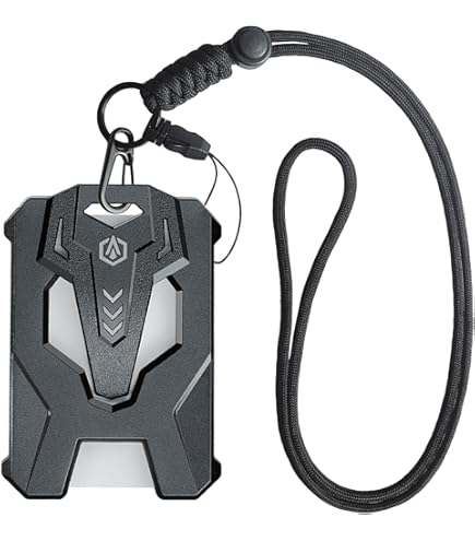 BOKOVNGEE Cowhide ID Badge Holder With Adjustable Nylon Lanyard - Vertical Clear Window & Card Slot - View #14