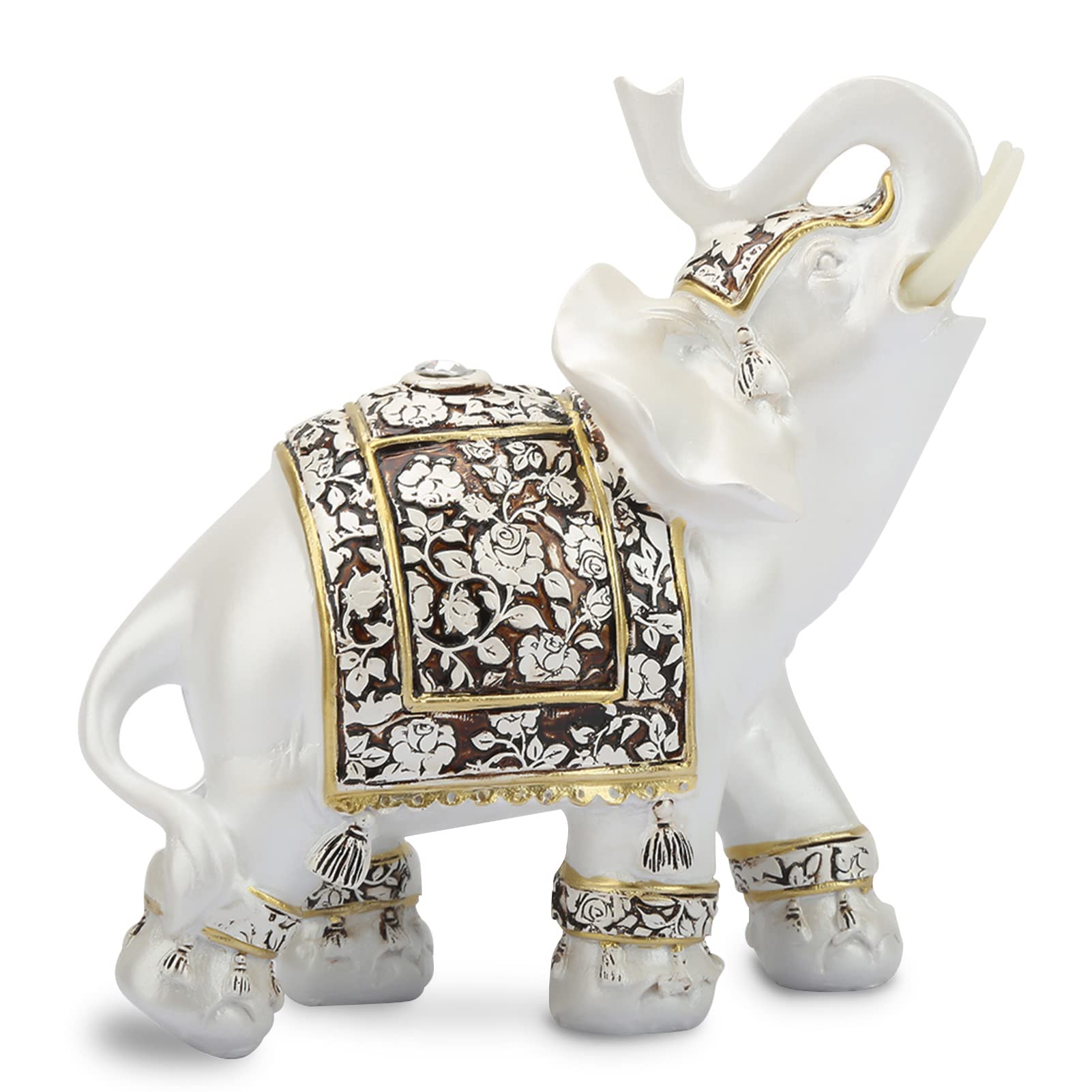 Photo 1 of HERCHR Feng Shui Elephant Statues, White Elephant Figurine Elephant Decor Statue White Lucky Figurines Decorative for Home Office Decor