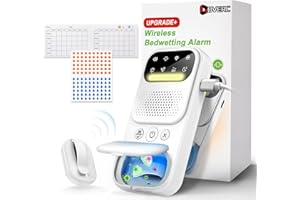 Bedwetting Alarm for Boys, Girls and Older Kids, Wireless Sensor Bed Wetting Alarm with UV Mode, Sound/Vibration, Night Light