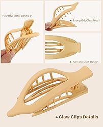 French Flat Hair Clips for Women - 6Pcs Flat Hair