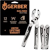 Gerber Gear Dual-Force Multitool - Heavy Duty, Center Axis Driver, Blunt Nose Pliers with Saw, Wire Cutters, Bit Storage, and More - Multi