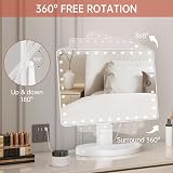 FUNTOUCH X-Large Lighted Vanity Mirror with 35 LEDs 10X Magnification view 3