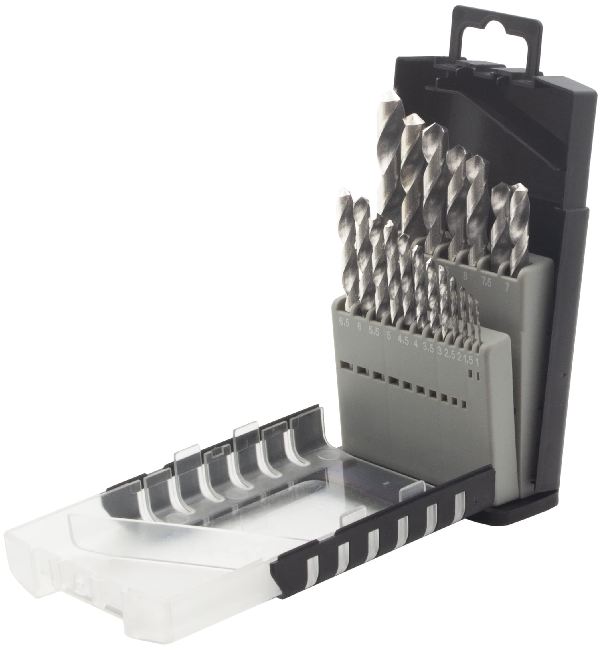 Krino 1360401 Set of 19 Recessed Drill Bits for Steel, Silver