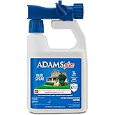 ADAMS Plus Yard Spray, Kills Fleas, Ticks, Mosquitoes, Ants and Many Other Listed Nuisance Pests in Outdoor Areas, Treats Up to 5,000 Square Feet, Easy to Use Hose-End Spray, 32 Fluid Ounces