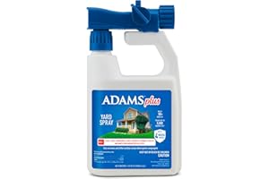 ADAMS Plus Yard Spray, Kills Fleas, Ticks, Mosquitoes, Ants and Many Other Listed Nuisance Pests in Outdoor Areas, Treats Up to 5,000 Square Feet, Easy To Use Hose-End Spray, 32 Fluid Ounces