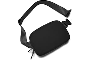 GITUS Belt Bag for Women Fanny Pack Crossbody Bags for Women Two-Way Zip Closure Fashion Waist Packs with Adjustable Strap Teen Girl Gifts Trendy Stuff Gifts for Women Teenage Girls (Black)