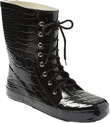 women's rain boots with laces