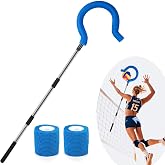 Adjustable Volleyball Spike Trainer, Portable Hitting Trainer &amp; Foam Hook | Sets the Ball Height on the Fly; Real-Ball Contact, for Serving, Spiking &amp; Jump Drills, Volleyball Gift for Beginners &amp; Pros