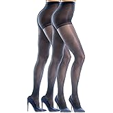 Silkies Women's Control Top Pantyhose with Run Resistant, Light Support Legs (2 Pair Pack)