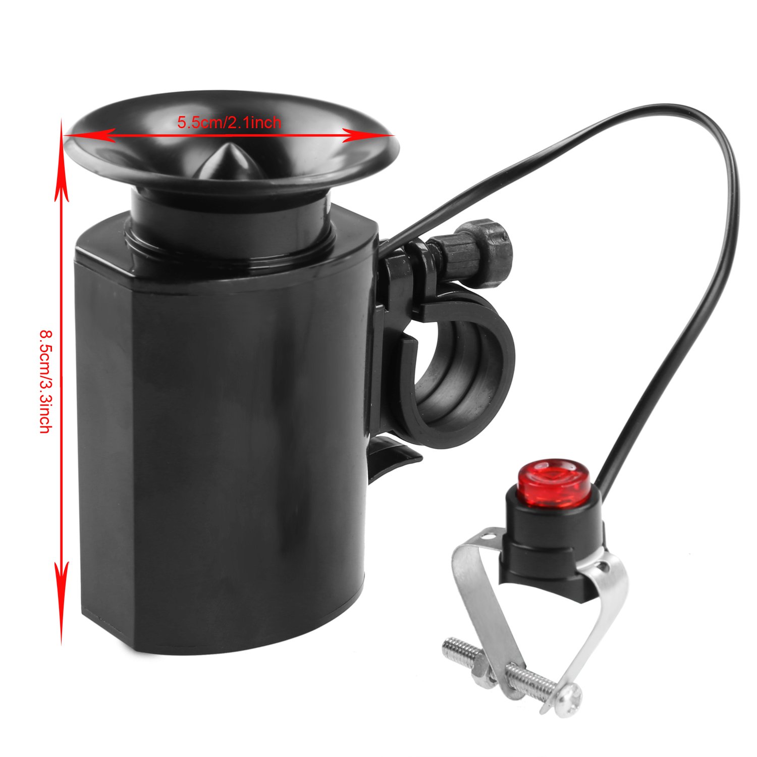 Electric Horn for Bike, Outdoor Riding 6 Sound Electric Bike Bicycle Horn Loud Bell Ring Siren Alarm Speaker System with Non-Slip Clips for Bike Rider, Kids and Adults Black