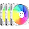 Cooler Master MF120 Lite White PC Case|Liquid Cooler|Air Cooler 3-Pack Fan, 120mm aRGB Lighting, aRGB Splitter, Dynamic PWM 1,750 RPM, Air Balance Blades, Hybrid | PBT Frame