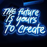 WonderfulLife The Future is Yours to Create Neon Sign for Wall Decor Suitable for Office Man Cave or Bedroom,Fresh Azure Letters Lights can Calm Your Restless Mood.5V USB Powered Easy Hanging.