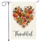 Fall Garden Flag Maple Leaf Love Heart Garden Flags 12x18 Inch Double Sided Burlap Autumn Villa Decor Rustic Farmhouse Yard Thanksgiving Decoration