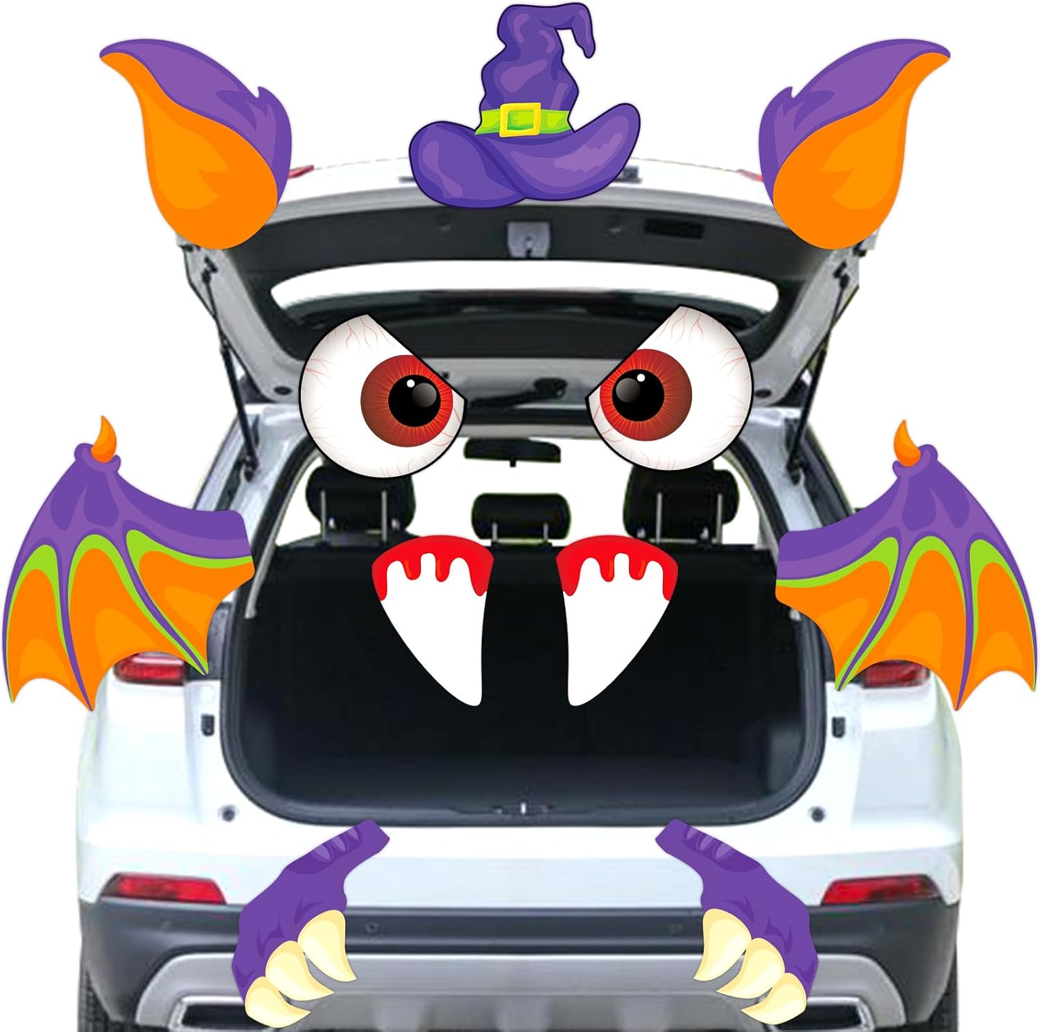 Garage Door Decorations - FANCY LAND Halloween Trunk or Treat Car Decorations Kit Bat Design Outdoor Halloween Decorations