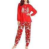 Valentines Pajamas for Women Valentines Day Long Sleeve Shirts and Pants Love Heart Graphic Pajamas Set Sleepwear
