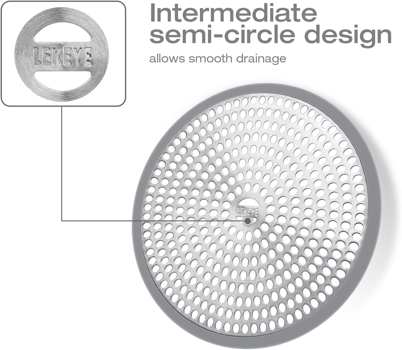 LEKEYE Shower Drain Hair Catcher/Strainer/Stainless Steel and Silicone: Home & Kitchen