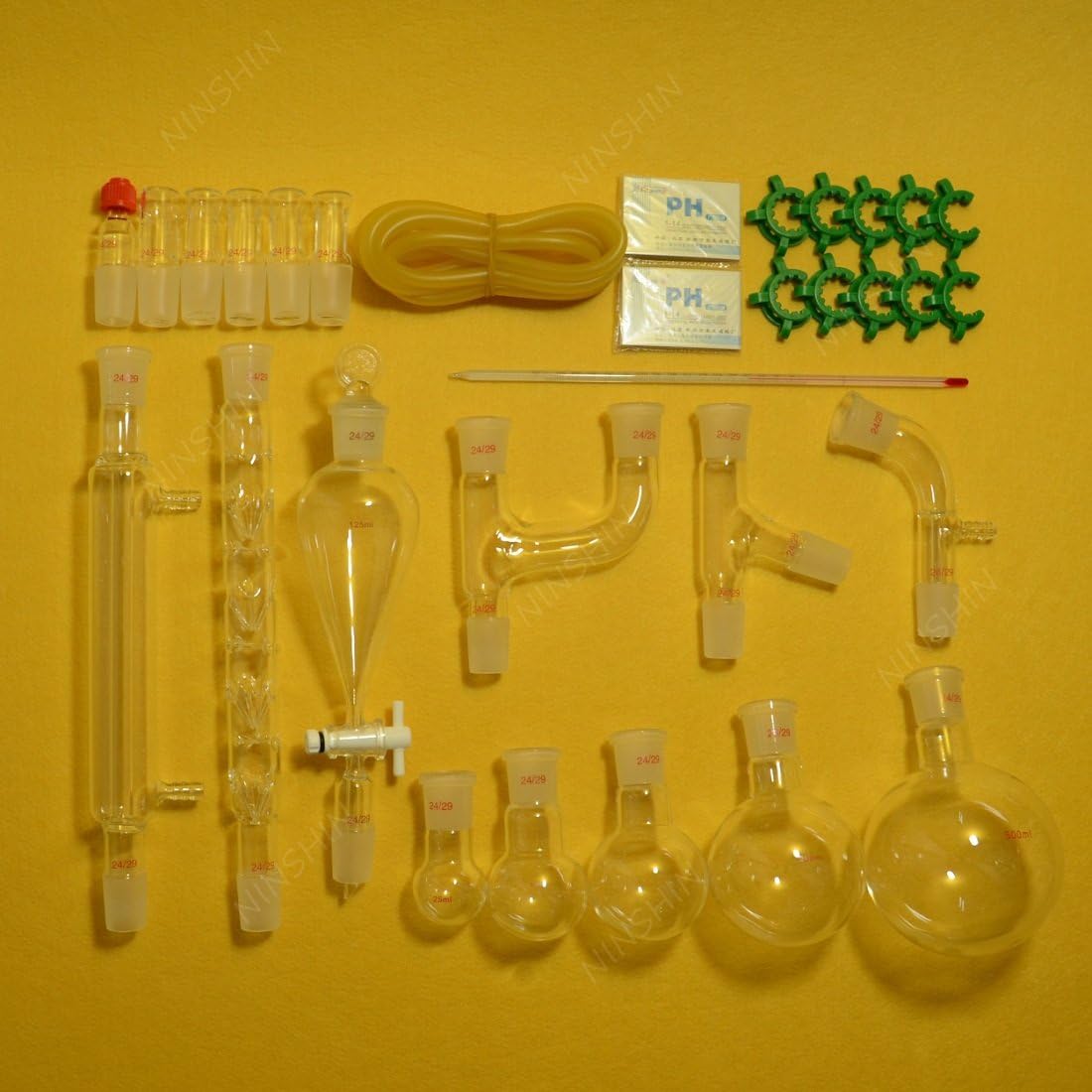 NANSHIN Glassware,new advanced organic chemistry lab glassware kit 24/29-29pcs,lab glassware kit