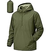UIQUR Mens Pullover Rain Jacket Waterproof Raincoat | Windbreaker For Hiking, Cycling, Running, Fishing ,Golf,Rainy-day work,And Other Outdoor Activities