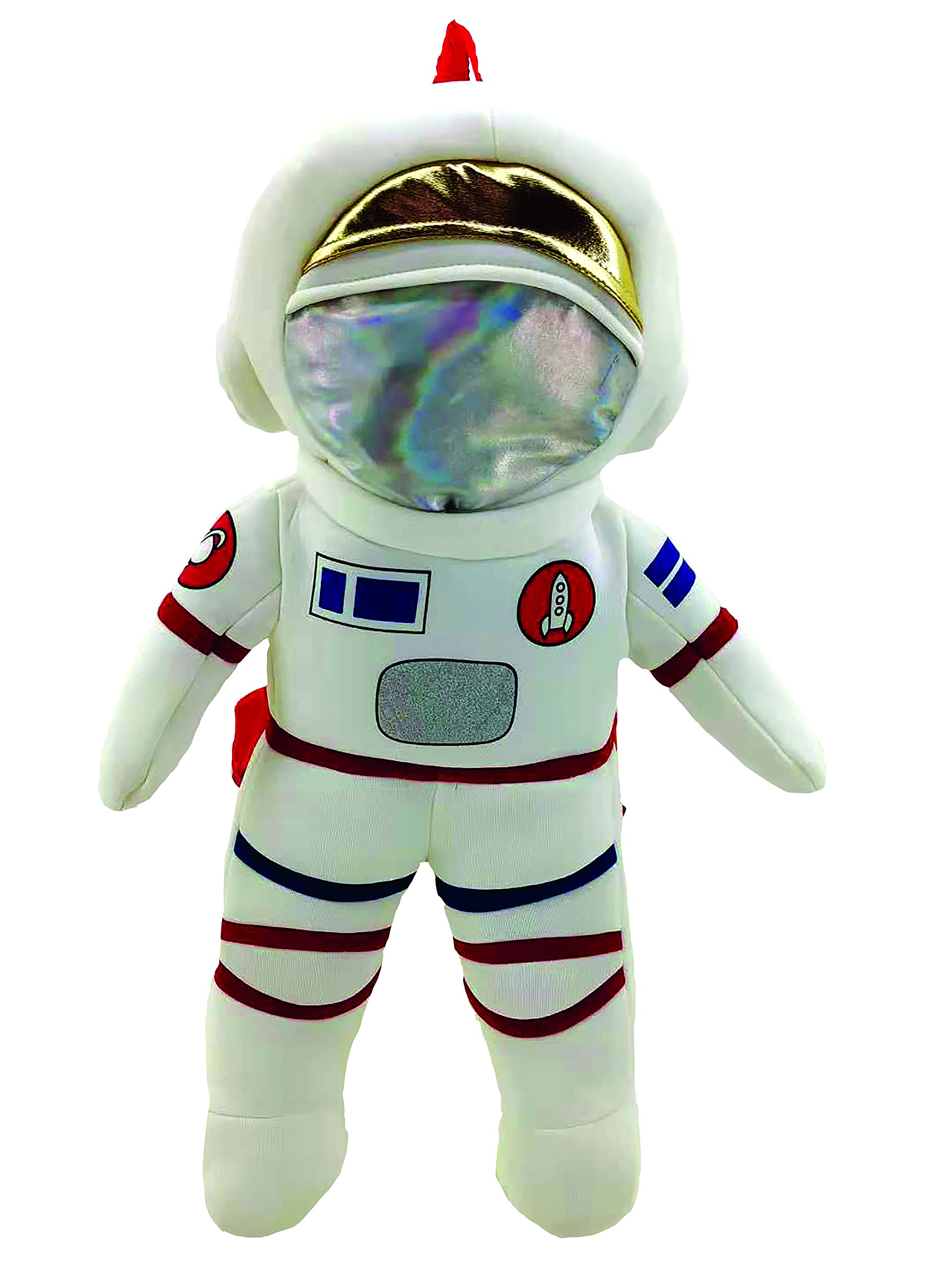 Great Gizmos Plush Astronaut Backpack, White, Red, Blue and Silver, For Ages 3+