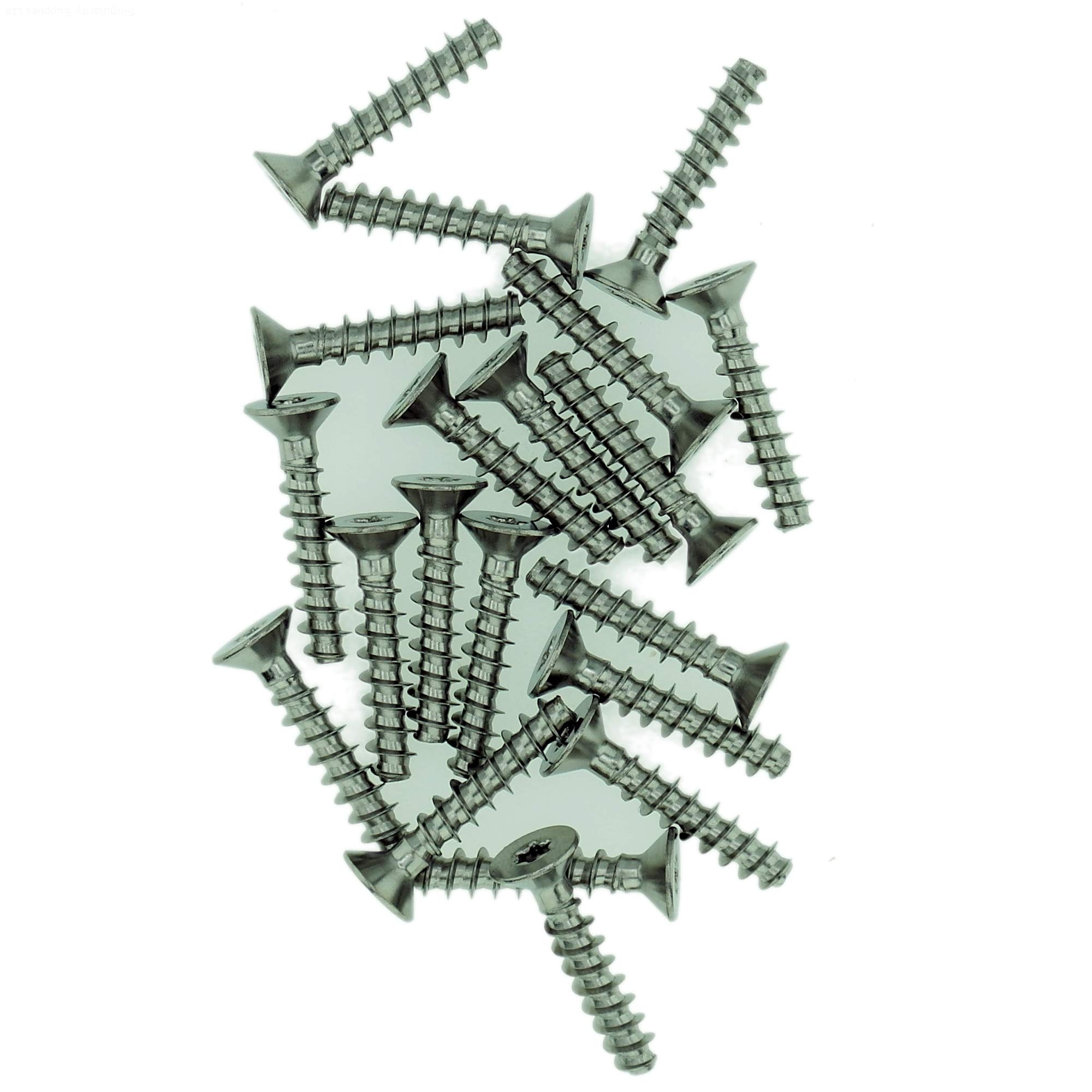 D4 (4mm x 14mm) Pozi Countersunk Screws for Plastic - Stainless Steel (A2) (Pack of 20) — image 1