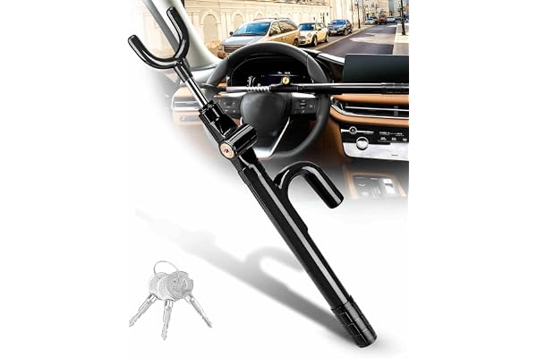 Tevlaphee Steering Wheel Lock Anti-Theft Device Security Car Lock Anti Theft Visible Car Steering Wheel Lock Antitheft Lockin