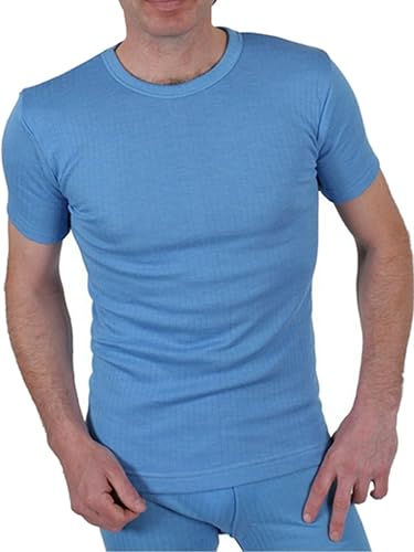 Men Thermal Underwear Short Sleeve Top Base Layer Adults Undershirt Pack Of 2 Soft Lightweight Warm Fleece S-2XL Winter Vest T-Shirts (S, Black - View #6