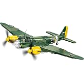 COBI Historical Collection World War II Junkers JU-88 Plane, 1180 pcs | 1:32 scale, 1160 pieces, propeller, aileron, bomb bays, bombs, pilot figure, prints, no stickers, from 11