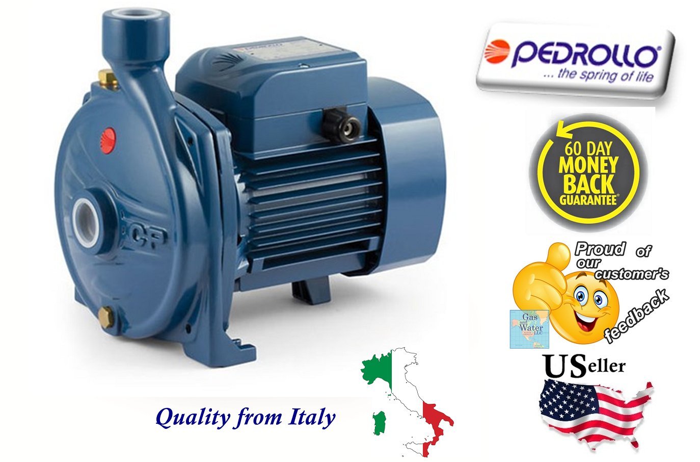 Electric water pump Industrial CPm600 0.5 (1/2) HP 115V Pedrollo Italy