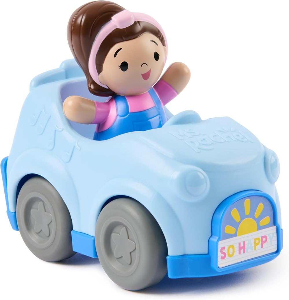Ms. Rachel 1-2-3 Roll Vehicle with Click-in Figure Pull Back Action Toy