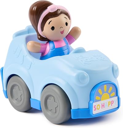 Ms. Rachel 1-2-3 Roll Vehicle with Click-in Figure Pull Back Action Toy