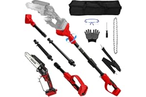2 in 1 Cordless Pole Saw & 6 Inch Mini Chainsaw for Milwaukee M18 18V Battery(No Battery), Brushless Chainsaw with 2.5m Exten