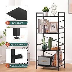 Yoobure 4 Tier Bookshelf - Small Book Shelf