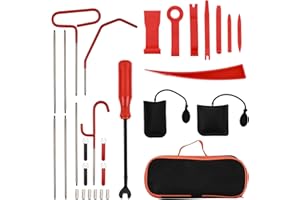 Mayouko 30PCS 70" Stainless Steel Assorted 5th Wheel Pin Puller, Extra Long J-Hook Pull Tool, Garage Door Pull Hook, 200cm, Car Panel Remove Tools