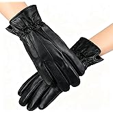 SURAWIL Leather Womens Gloves Winter Fleece Lined Touchscreen W041US