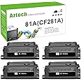 Aztech Compatible Toner Cartridge Replacement for HP 81A CF281A 81X CF281X Enterprise MFP M605 M604 Toner M604N M604DN M605N M605DN M605X M630 M606 M630h M630dn M630z Printer (Black, 4-Pack)