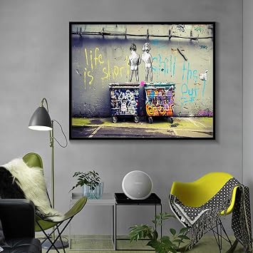 Suuyar Banksy Graffiti Kunst Gemalde Abstrakt Auf Leinwand