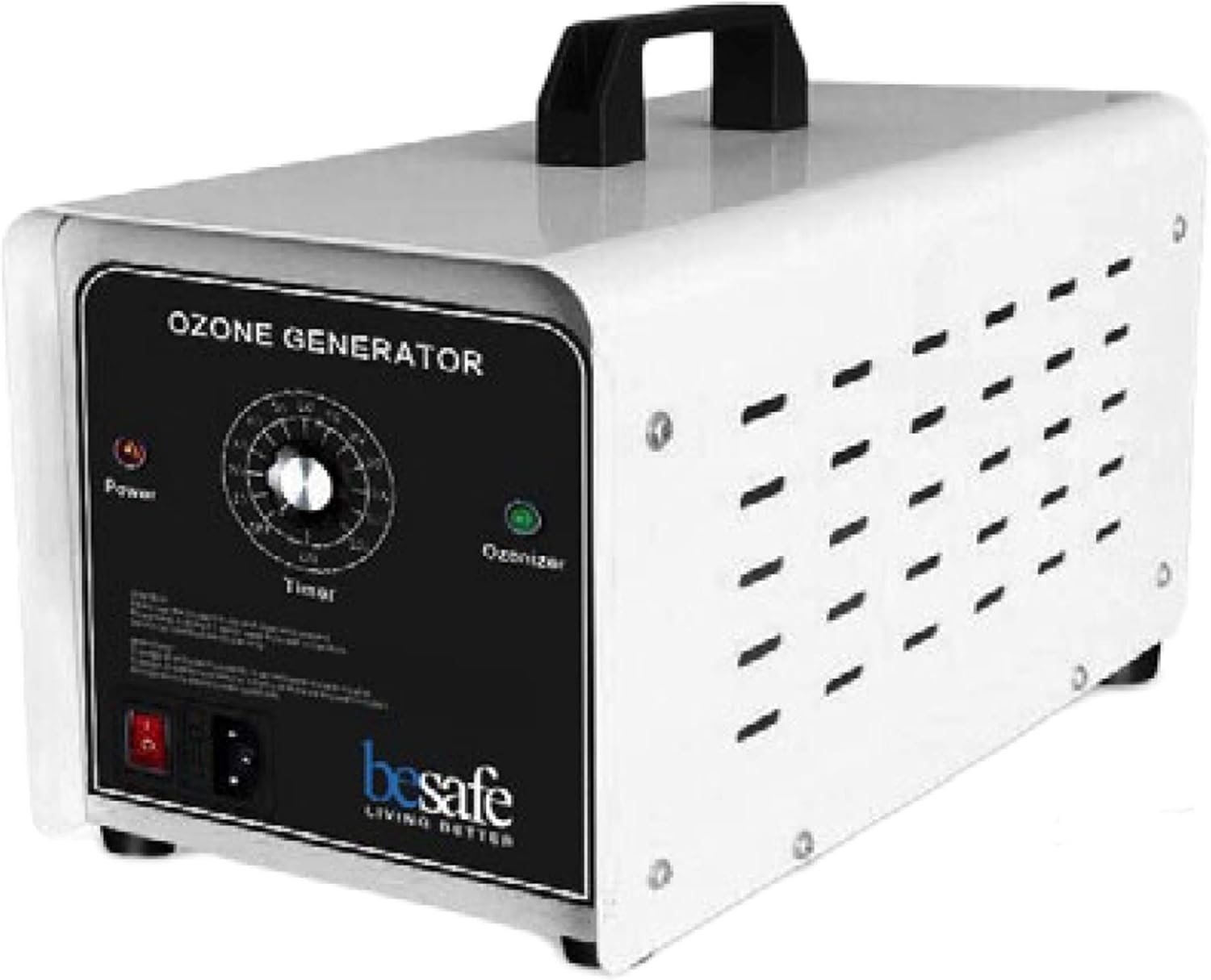 GMGXX 2 In 1 Generatore di Ozono 60000mg/H, Ozonizzatore per Ambienti con Modalità Acqua e Aria, O3 Purificatore d'Aria Deodorante con 120 Min Timer, Macchina Ozono per Casa Auto Frutta Verdura