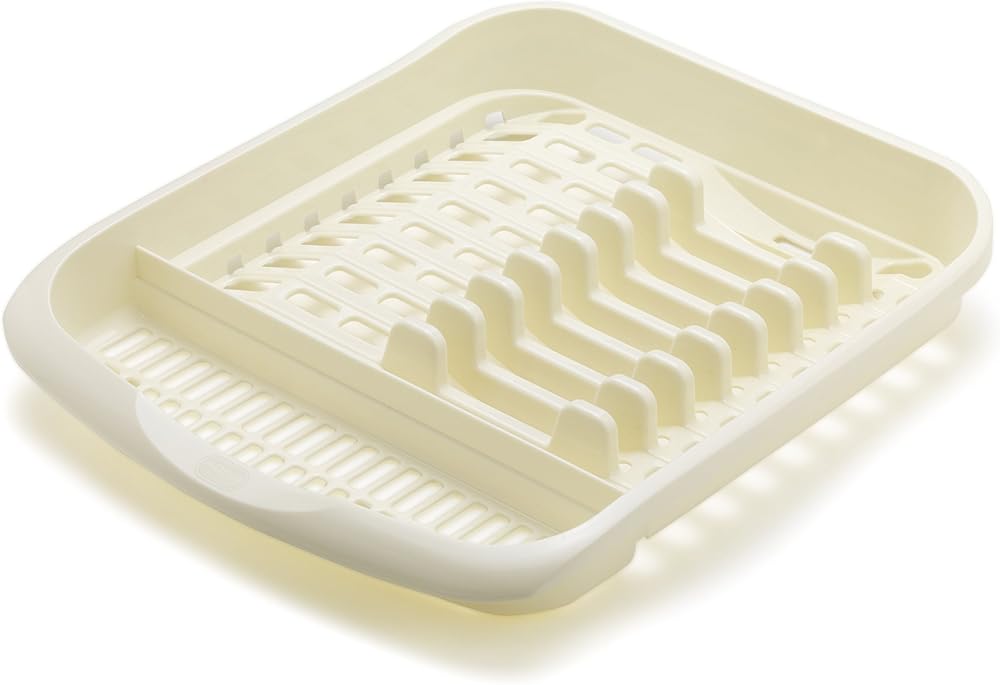Addis Plate Dish Draining Rack Linen Cream UK Plastic BPA Free