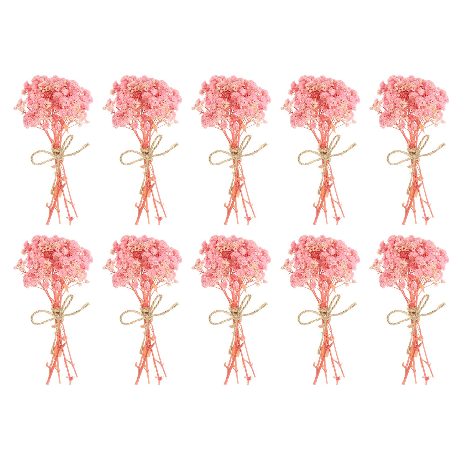 PATIKIL Mini Dried Flower Bouquet, 10 Pcs Baby's Breath Natural Wildflower with Stem Decor Boho Floral Plant Flower for Crafts DIY Photo Props Gift Wedding Decor, Light Pink