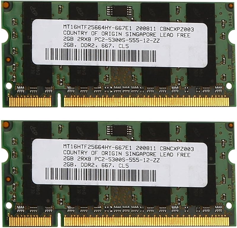 Potadak 2x 2GB DDR2 667MHz PC2 5300 SODIMM Laptop RAM Memoria 200 Pin AMD