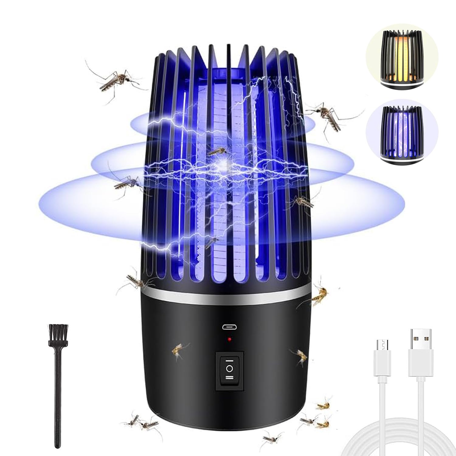 Mosquito Killer Lamp, UV Electric Fly Killer Lamp, Electric Fly Bug Zapper light, Rechargeable Fly Killer Fly Trap Insect Zapper for Indoor Outdoor Garden Home Office Kitchen Patio