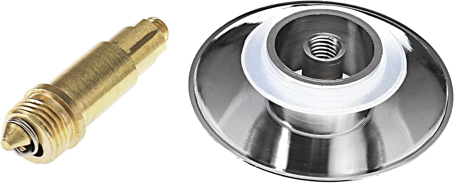 YINETTECH 2X Pop Up Bath Kitchen Basin Waste Push Button Sink Slotted Plug Waste Bolt Set, Silver - Image 4